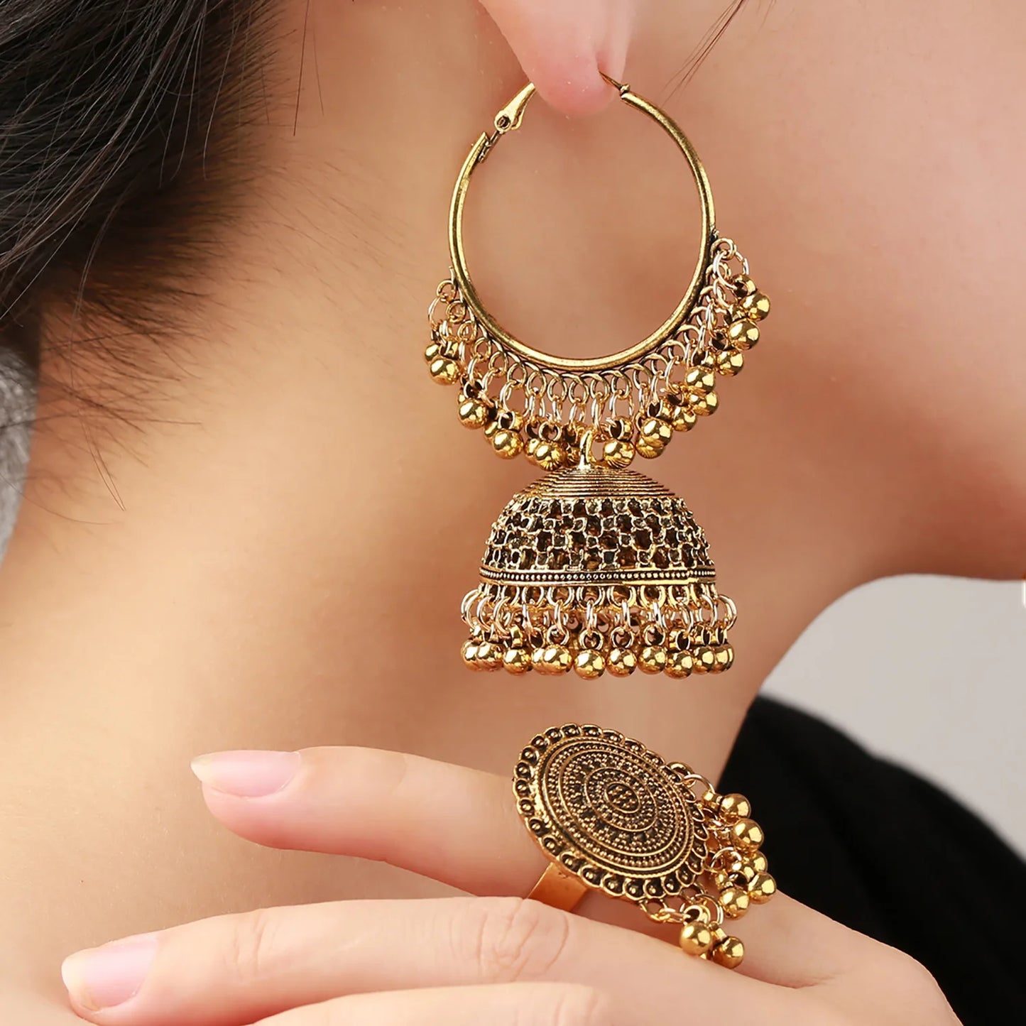 Ethnic Tassel Jhumki Set