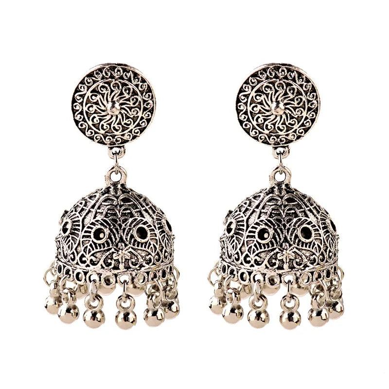 ✨ Royal Silver Jhumkas – Timeless Beauty