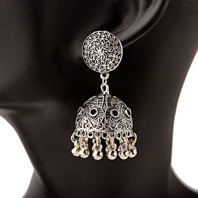 ✨ Royal Silver Jhumkas – Timeless Beauty