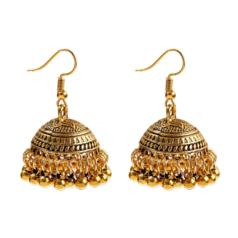 ✨ Tibetan Geometric Jhumkas – Bold Elegance ✨