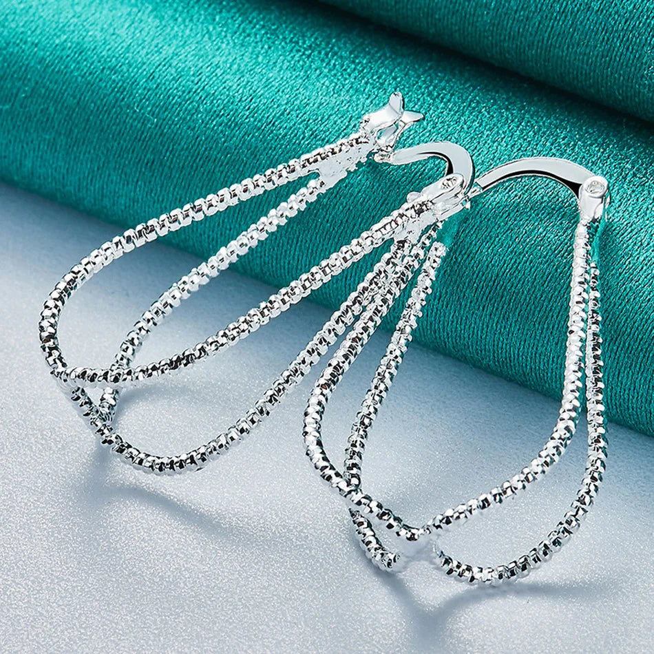 Elegant Lantern Silver Earrings