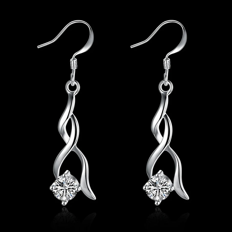 ✨ Sterling Silver Crystal Drop Earrings ✨