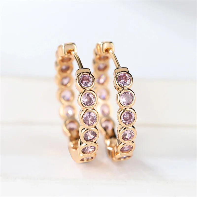 Black Gold Zircon Hoop Earrings