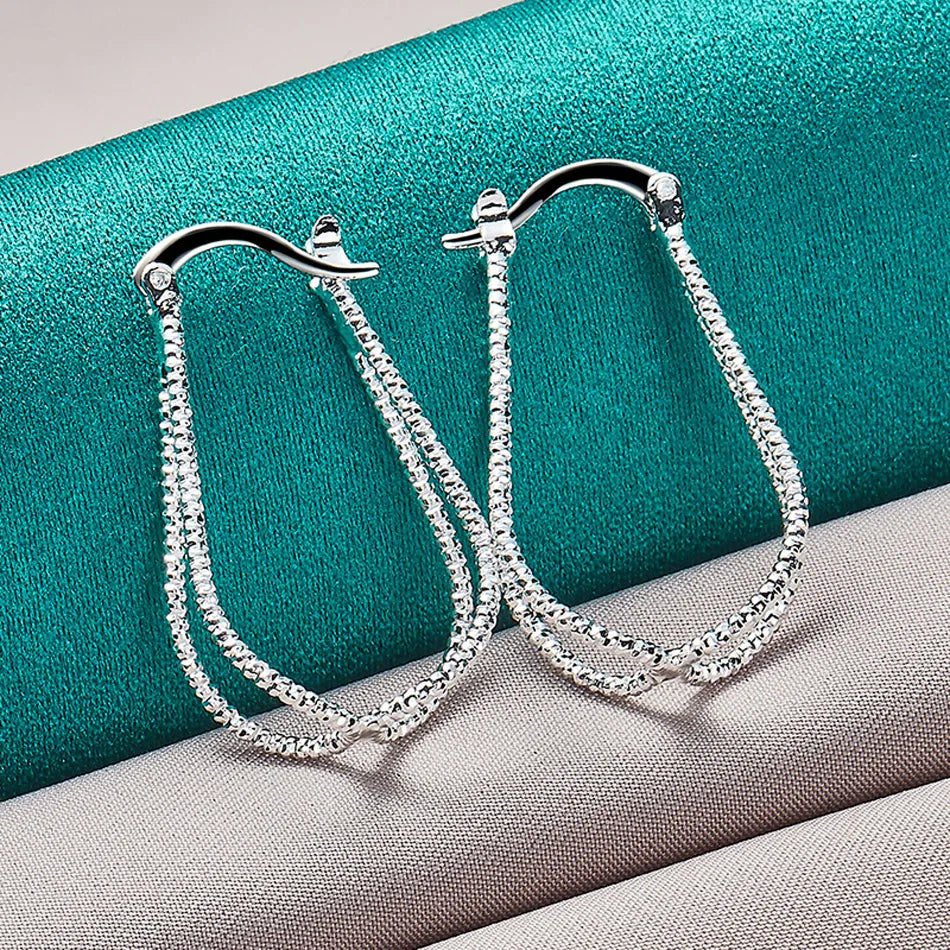 Elegant Lantern Silver Earrings