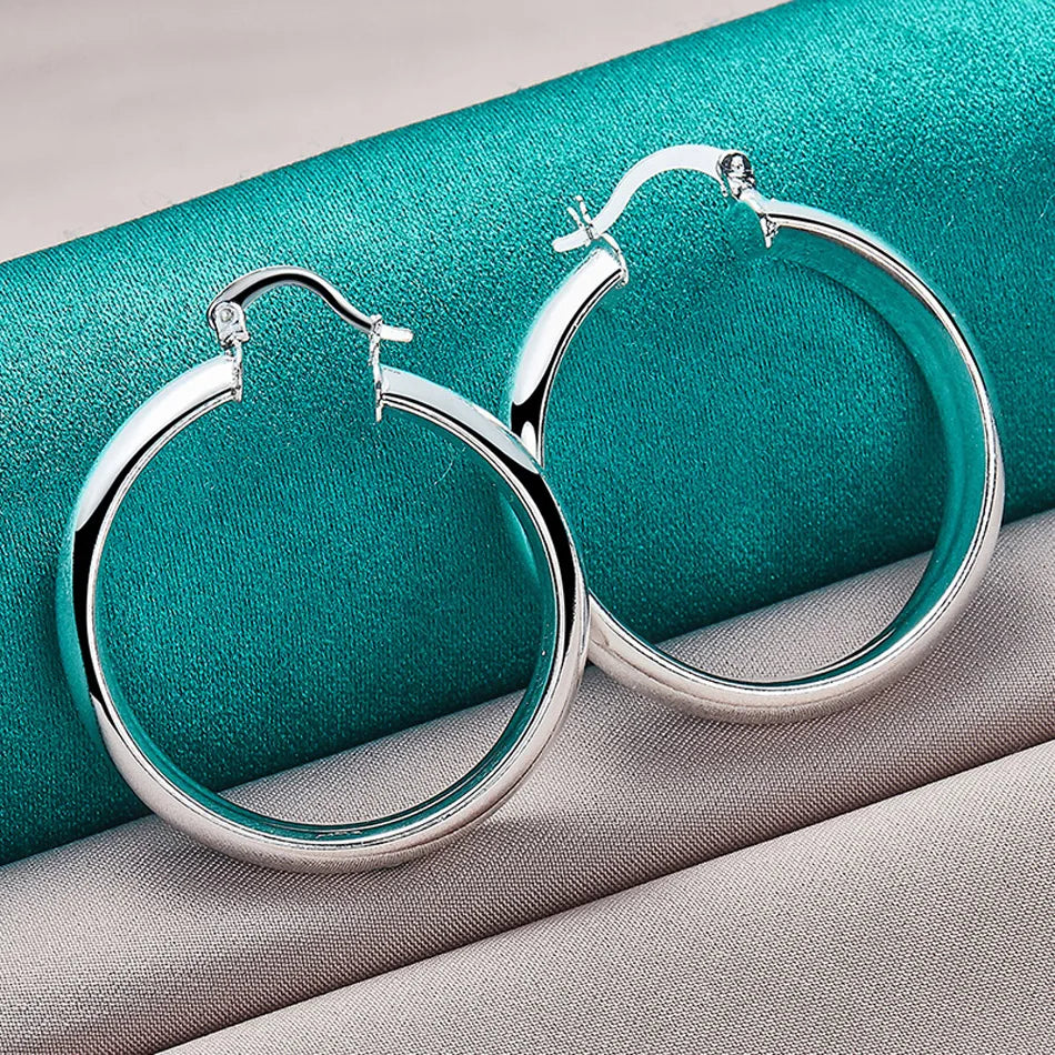 ✨ 925 Silver Smooth Ring Earrings ✨