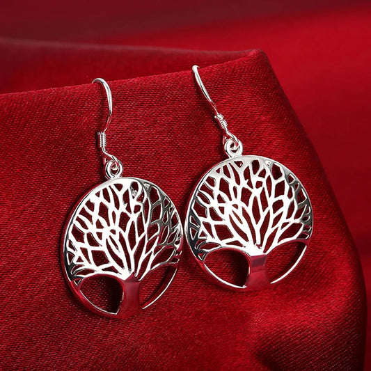 🌿 925 Silver Tree Earrings – Meaningful Gift 🌿