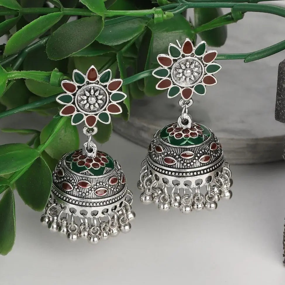 ✨ Royal Boho Jhumkas – Vibrant Elegance