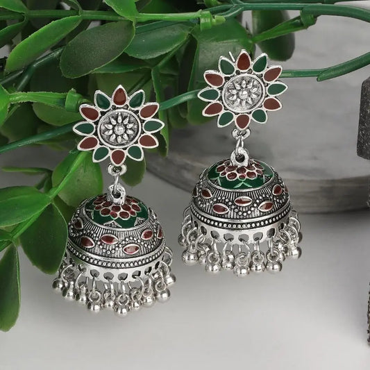 ✨ Royal Boho Jhumkas – Vibrant Elegance