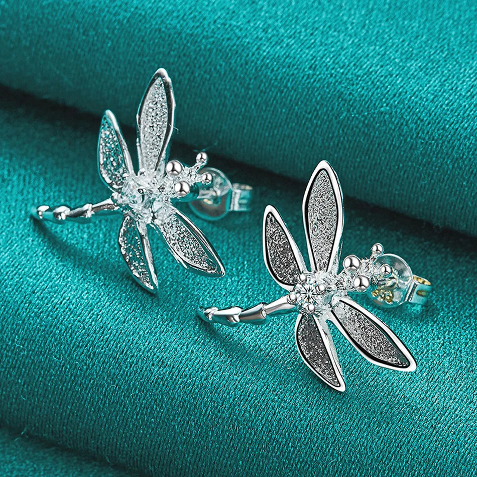 Luxury 925 Zircon Dragonfly Studs