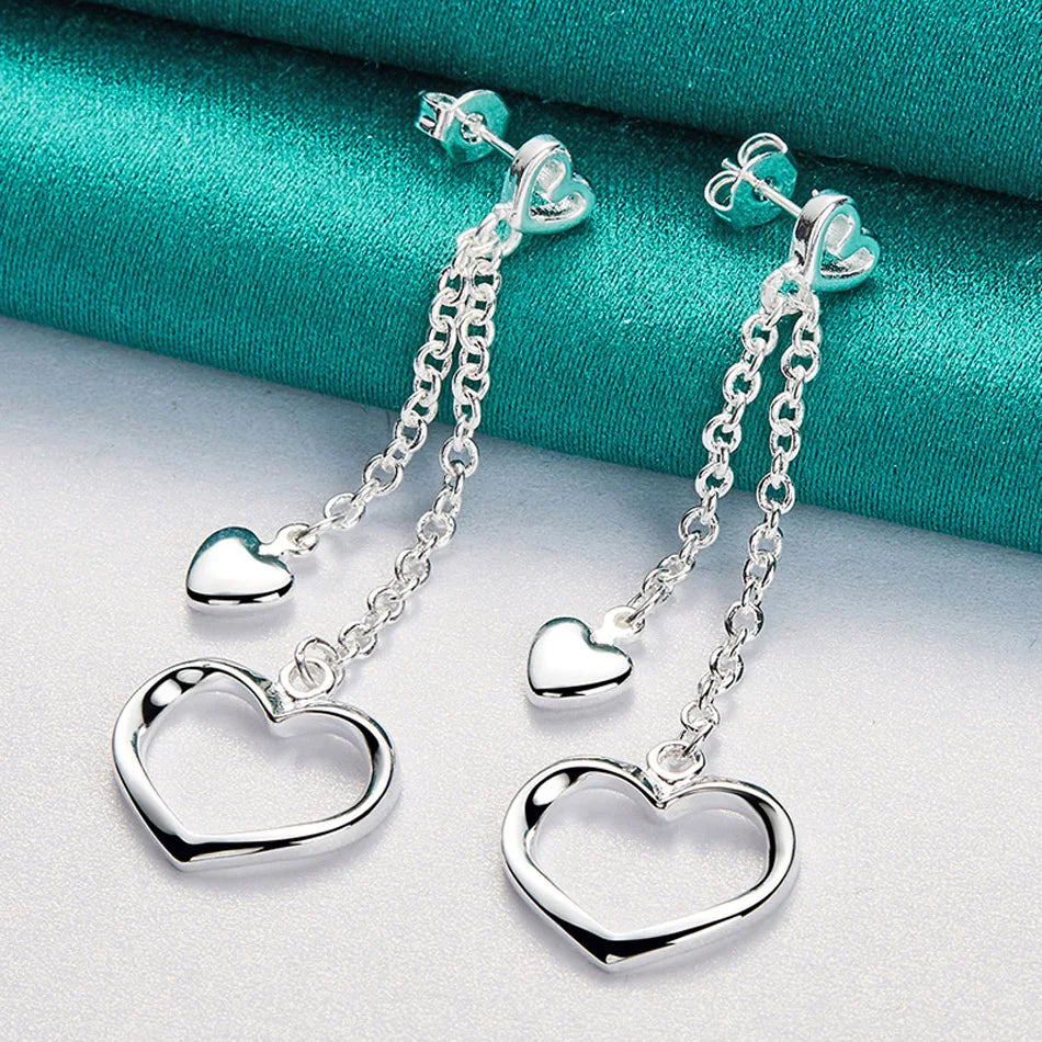 💖 925 Silver Heart Earrings