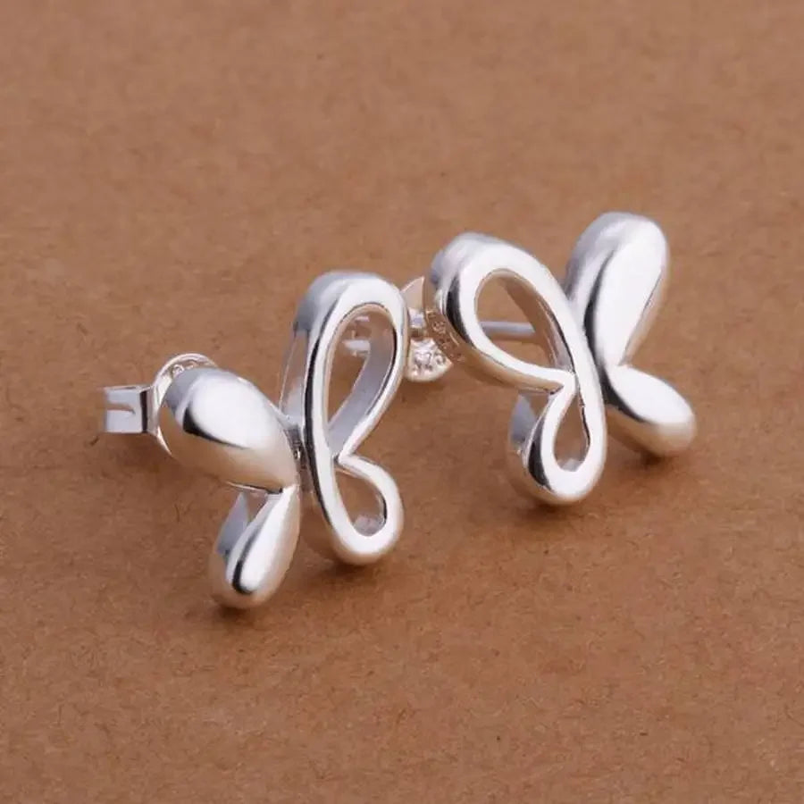 Silver Butterfly Studs