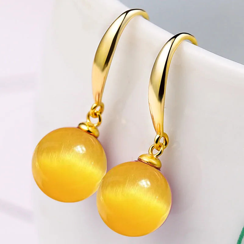 18K Gold Cat’s Eye Pearls