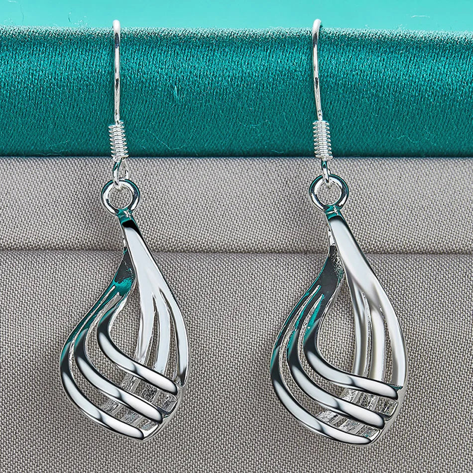 Sterling Silver Torsion Earrings