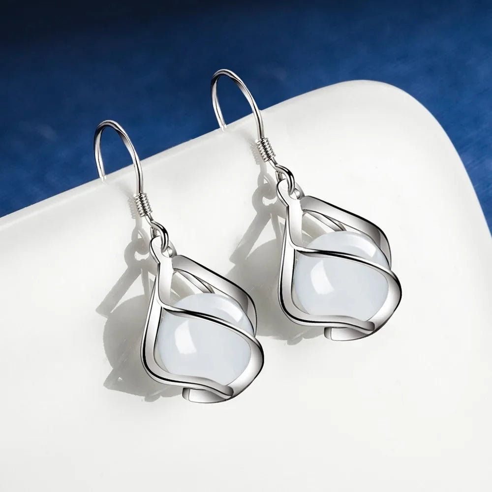 ✨ Elegant Silver Drop Earrings