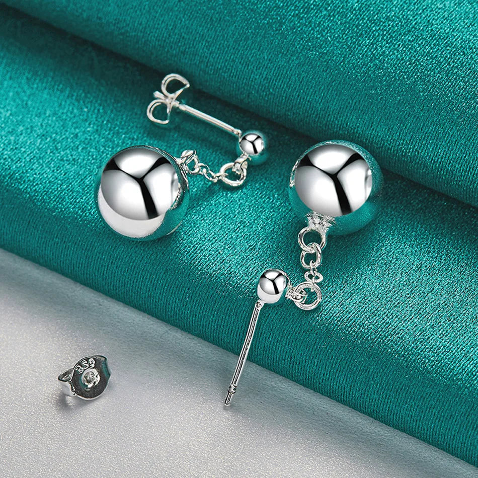 💎 "Sleek 10mm Sterling Silver Bead Earrings" 💎