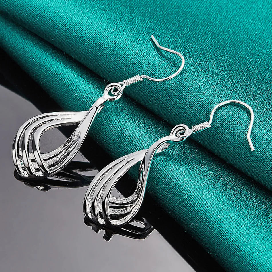 Sterling Silver Torsion Earrings