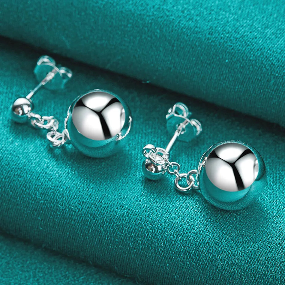 💎 "Sleek 10mm Sterling Silver Bead Earrings" 💎