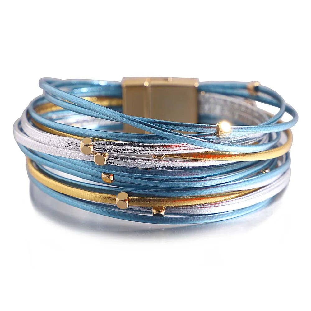 Boho Leather Wrap Bracelet Set