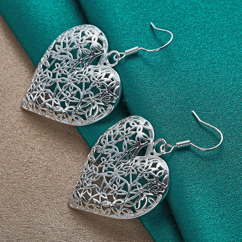 Heart Hollow Flower Earrings