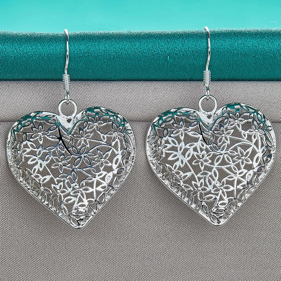 Heart Hollow Flower Earrings