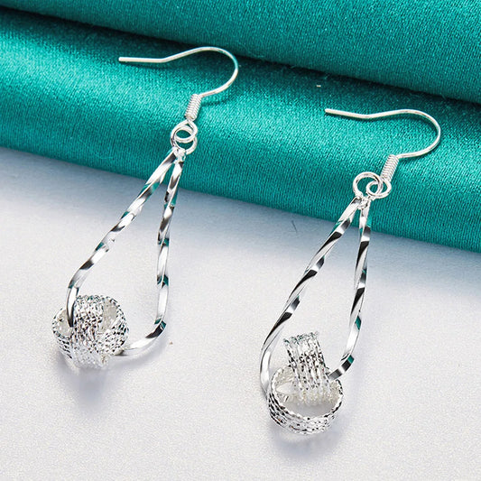 💎 925 Sterling Silver Double Ring Earrings