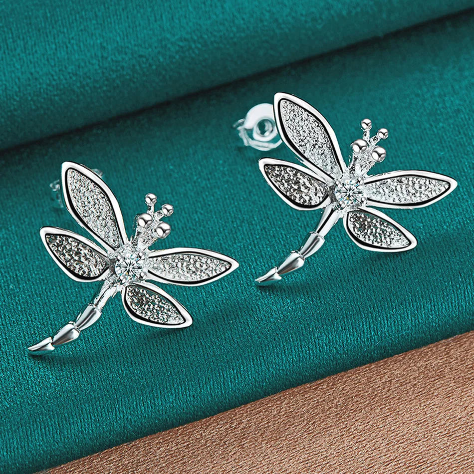 Luxury 925 Zircon Dragonfly Studs