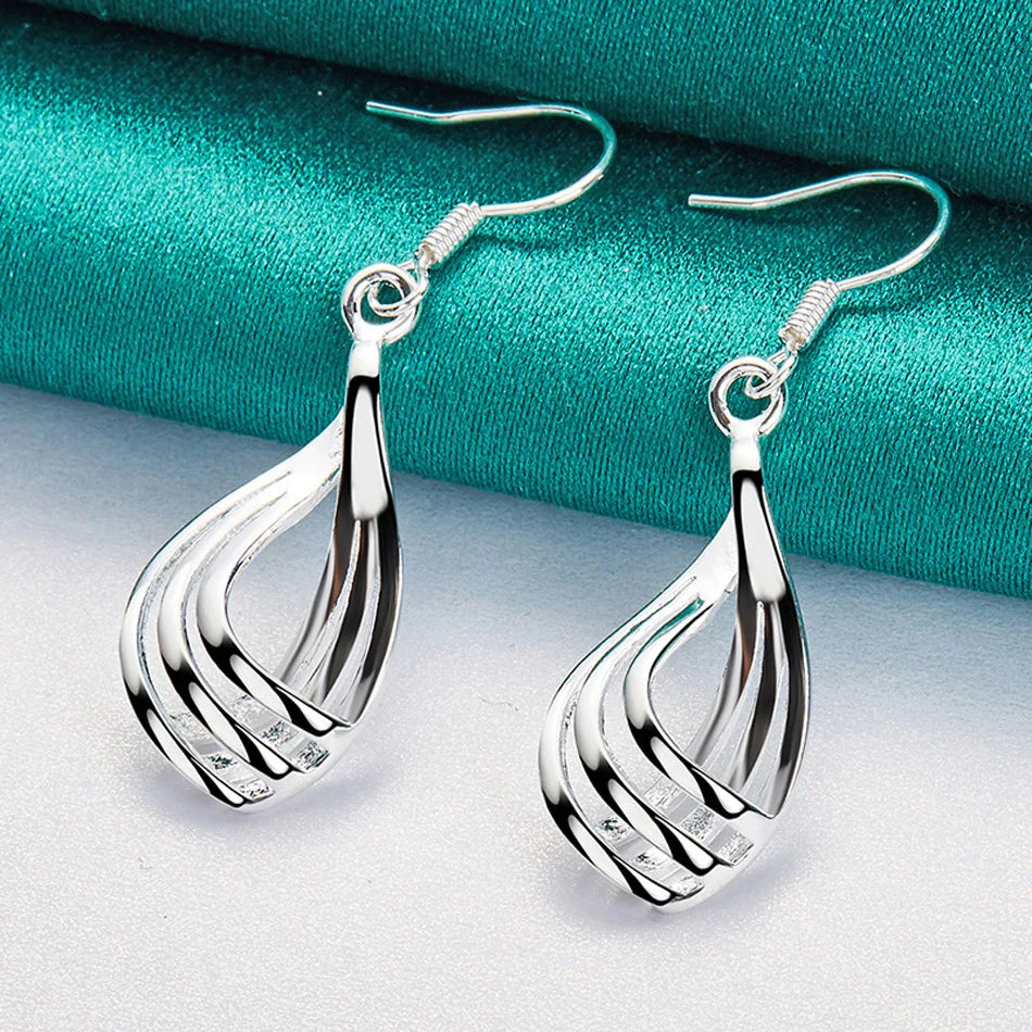 Sterling Silver Torsion Earrings