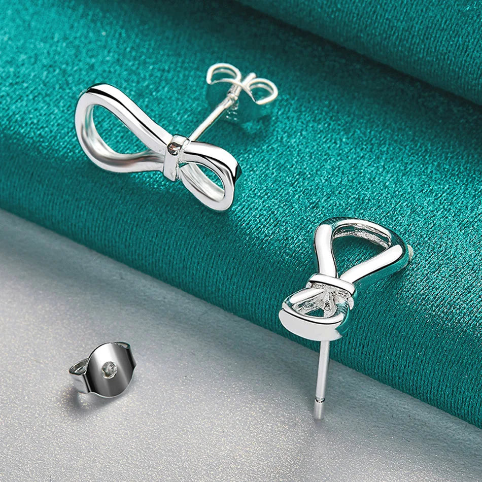 💖 "Graceful Sterling Silver Bow Earrings" 💖