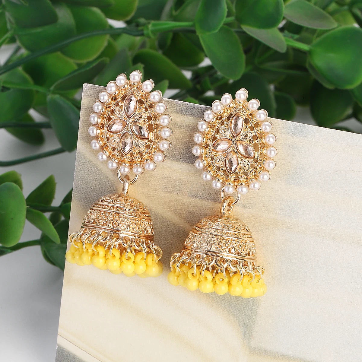 Ethnic Oxidized Flower Jhumkas