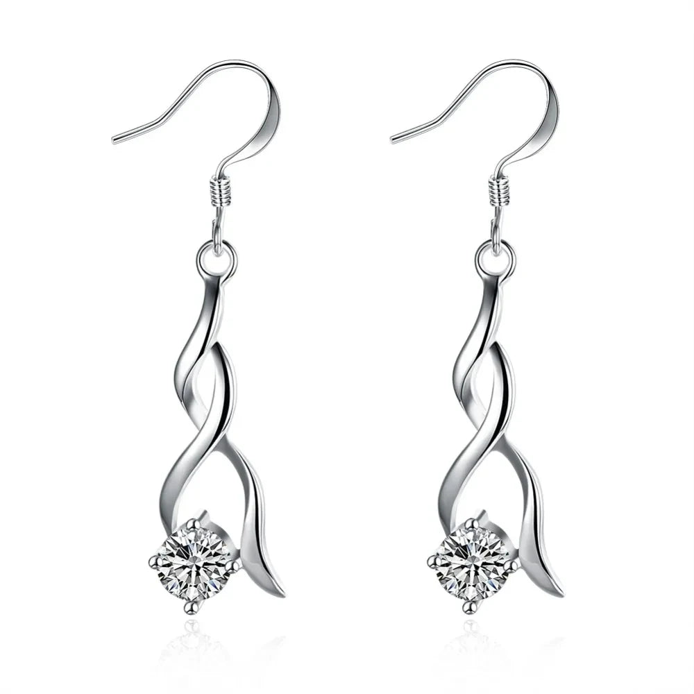 ✨ Sterling Silver Crystal Drop Earrings ✨