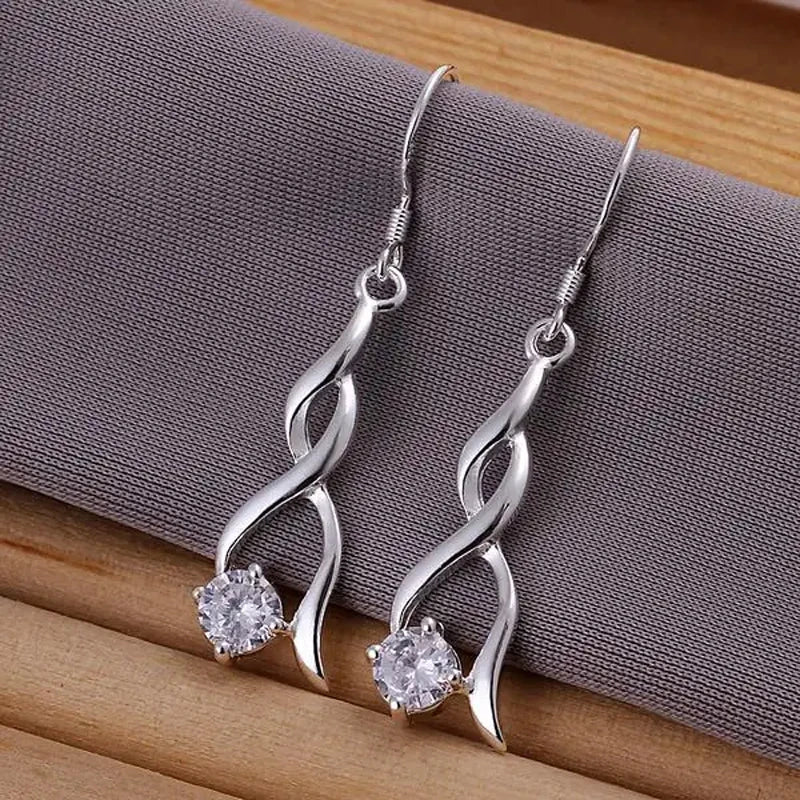 ✨ Sterling Silver Crystal Drop Earrings ✨