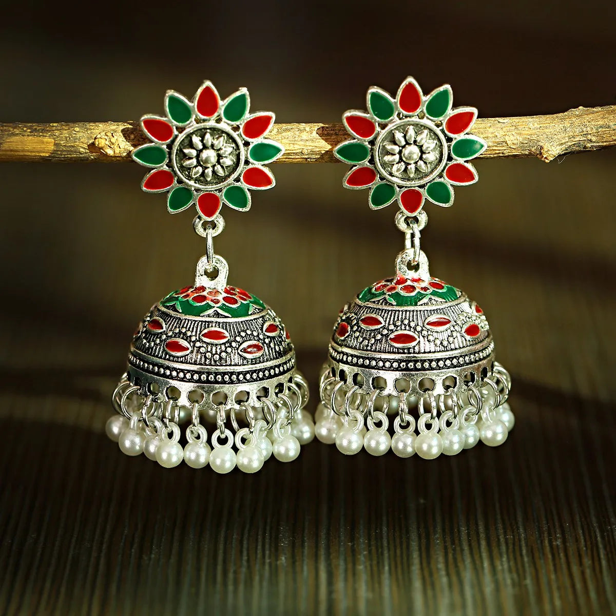 ✨ Royal Boho Jhumkas – Vibrant Elegance