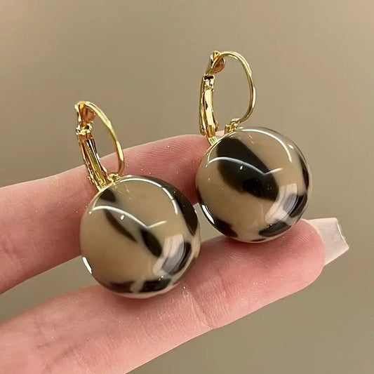 Geometric Leopard Print Earrings