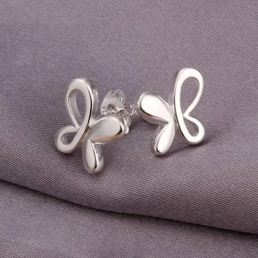 Silver Butterfly Studs