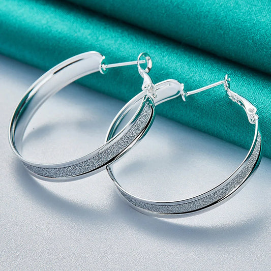 ✨ Matte Silver Hoop Earrings ✨