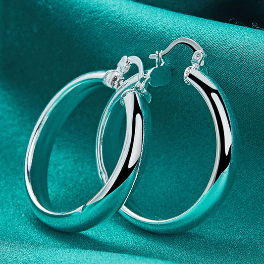 ✨ 925 Silver Smooth Ring Earrings ✨