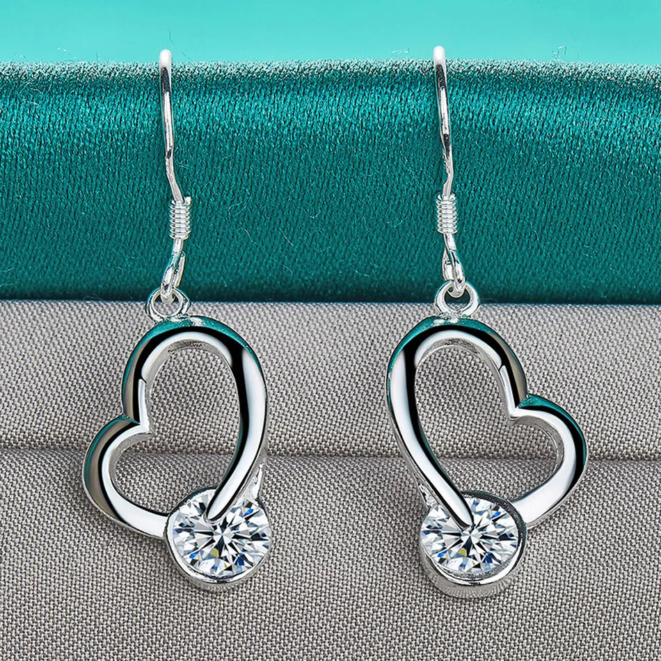 💖 Heart-Shaped Sterling Silver Earrings