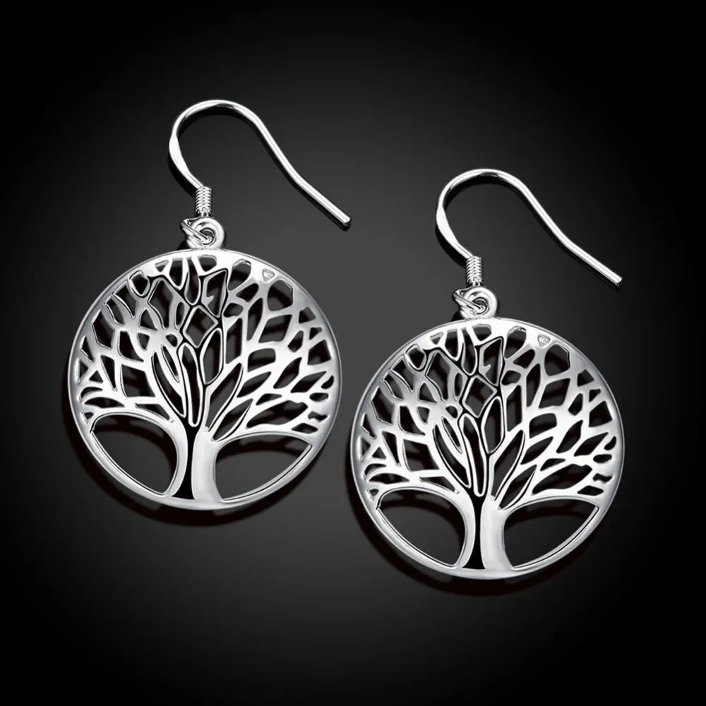 🌿 925 Silver Tree Earrings – Meaningful Gift 🌿