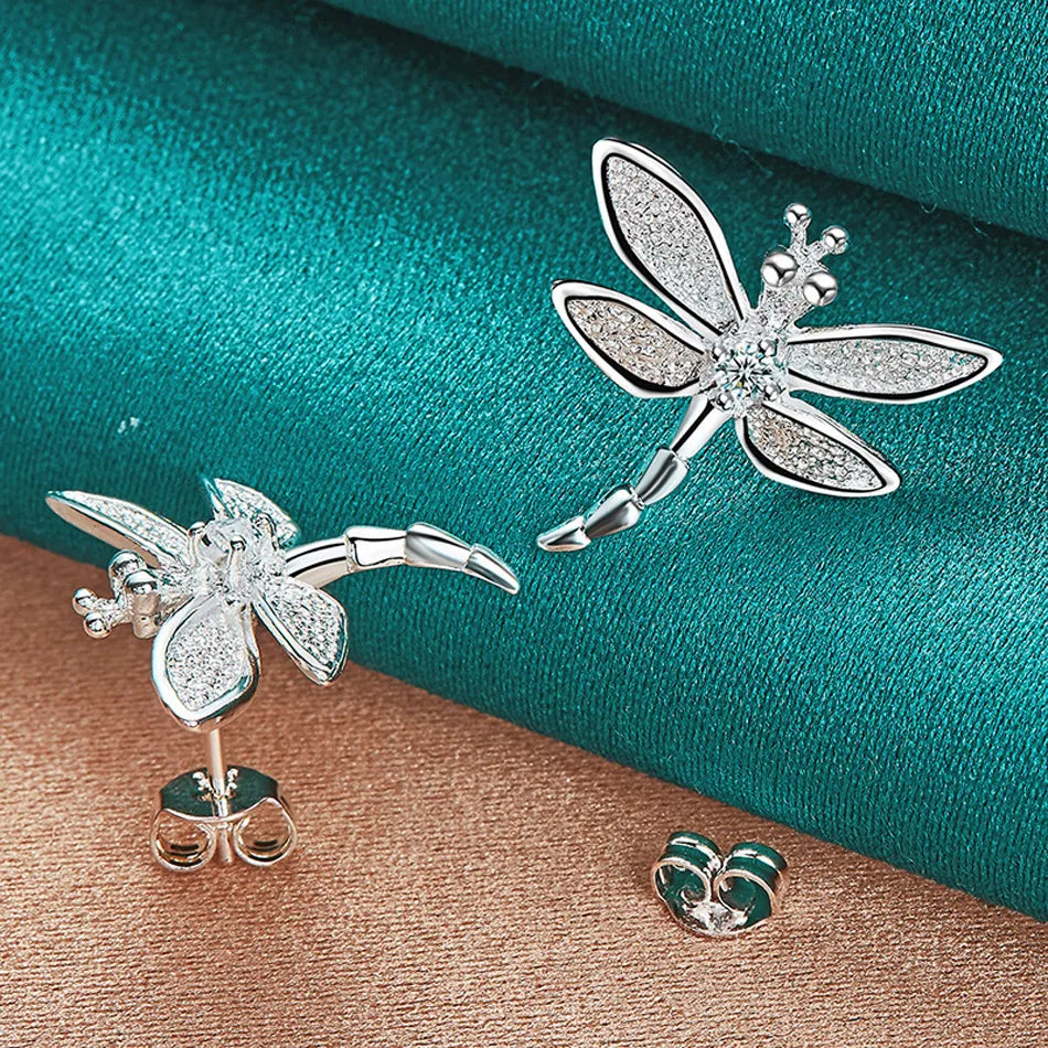 Luxury 925 Zircon Dragonfly Studs