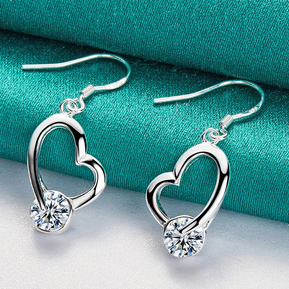 💖 Heart-Shaped Sterling Silver Earrings