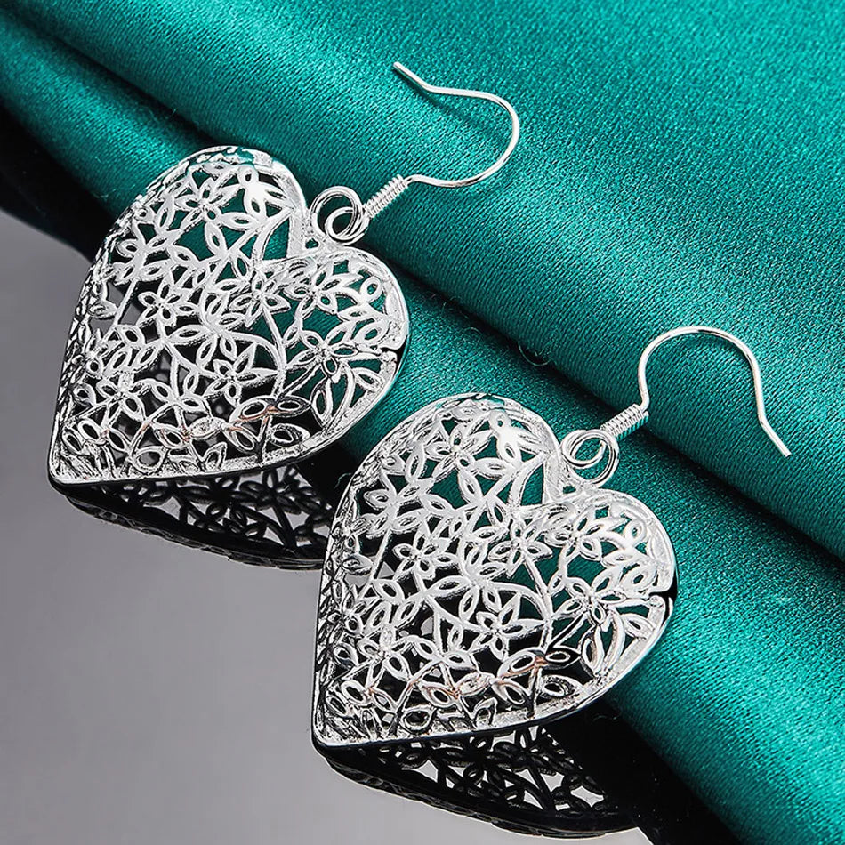 Heart Hollow Flower Earrings