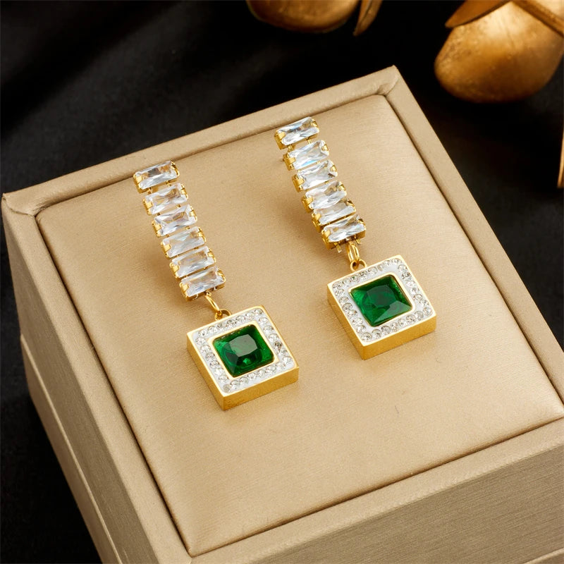 Elegant Geometric Crystal Earrings