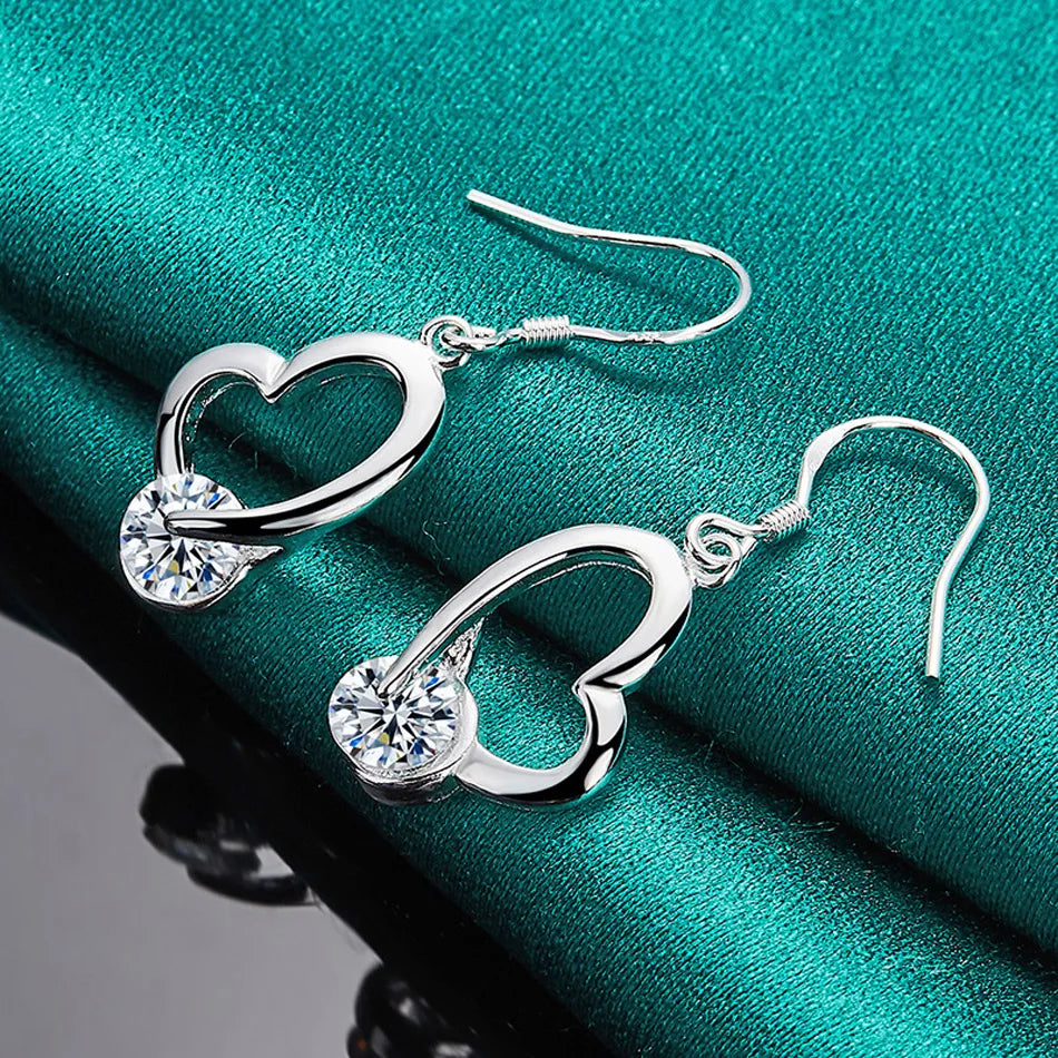 💖 Heart-Shaped Sterling Silver Earrings