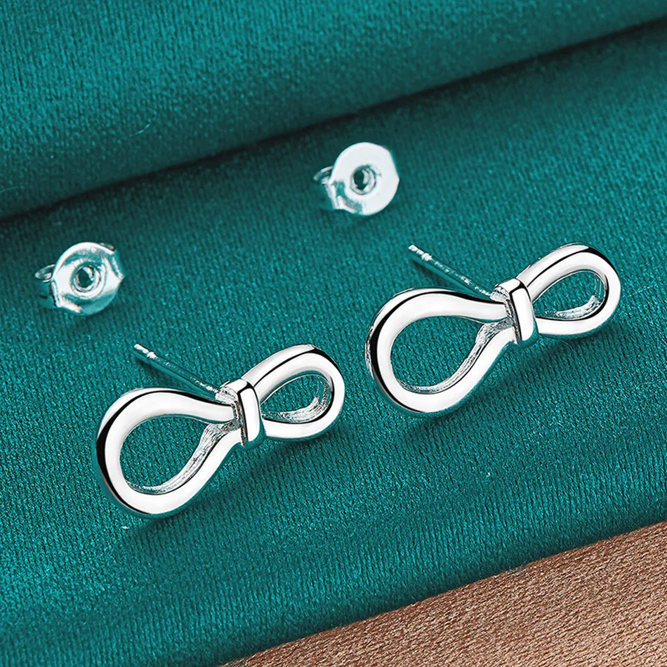 💖 "Graceful Sterling Silver Bow Earrings" 💖