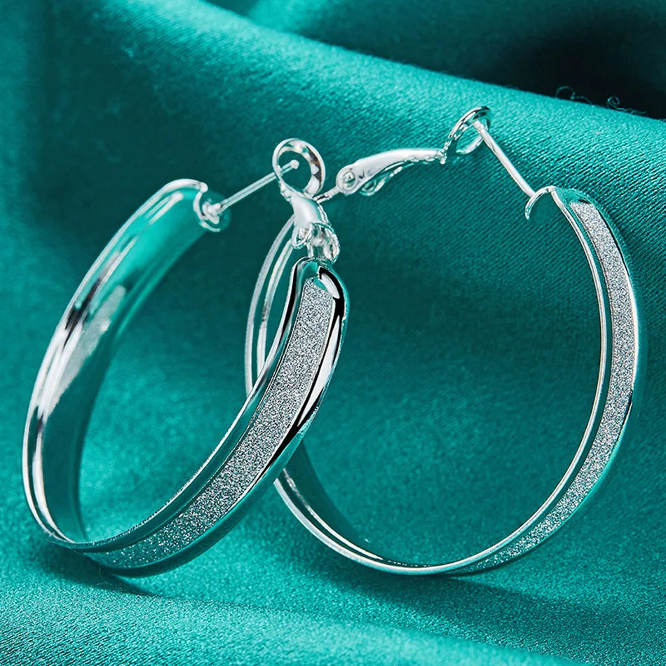 ✨ Matte Silver Hoop Earrings ✨