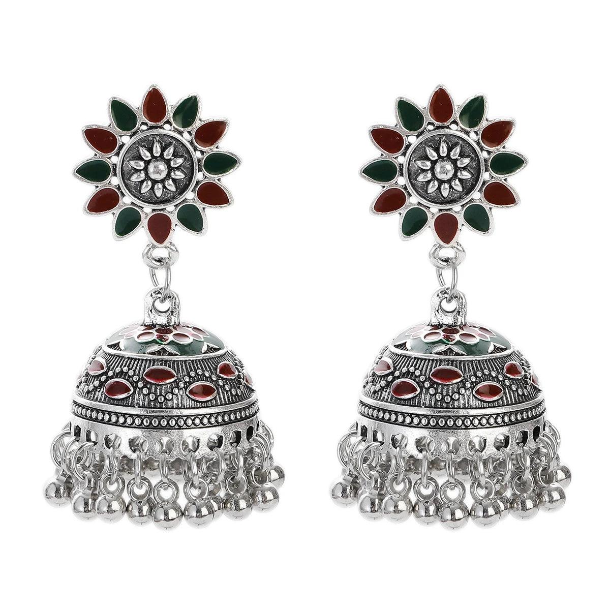 ✨ Royal Boho Jhumkas – Vibrant Elegance