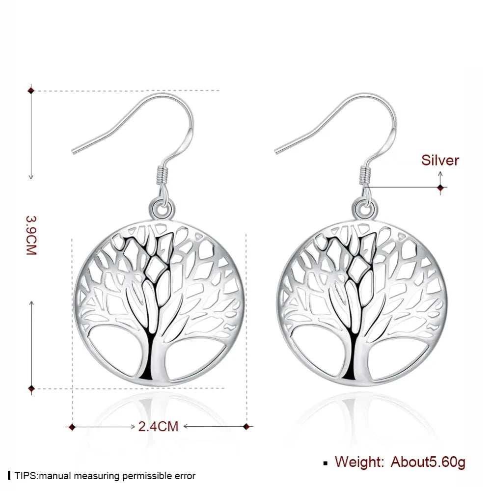 🌿 925 Silver Tree Earrings – Meaningful Gift 🌿