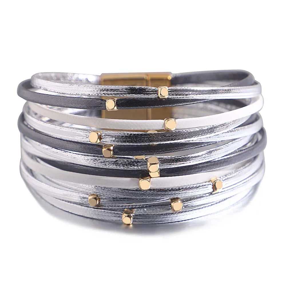 Boho Leather Wrap Bracelet Set