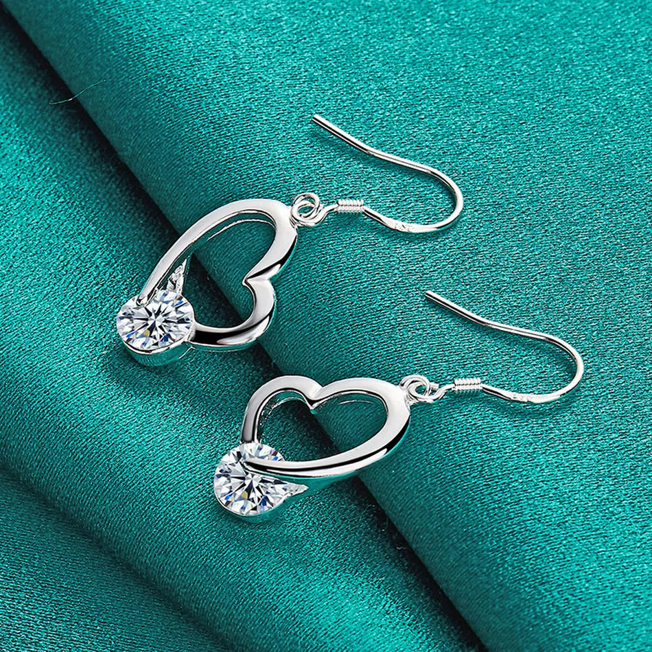 💖 Heart-Shaped Sterling Silver Earrings