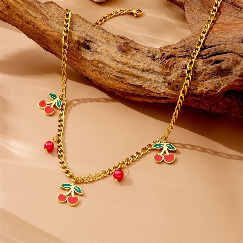 Cherry Pendant Jewelry Set